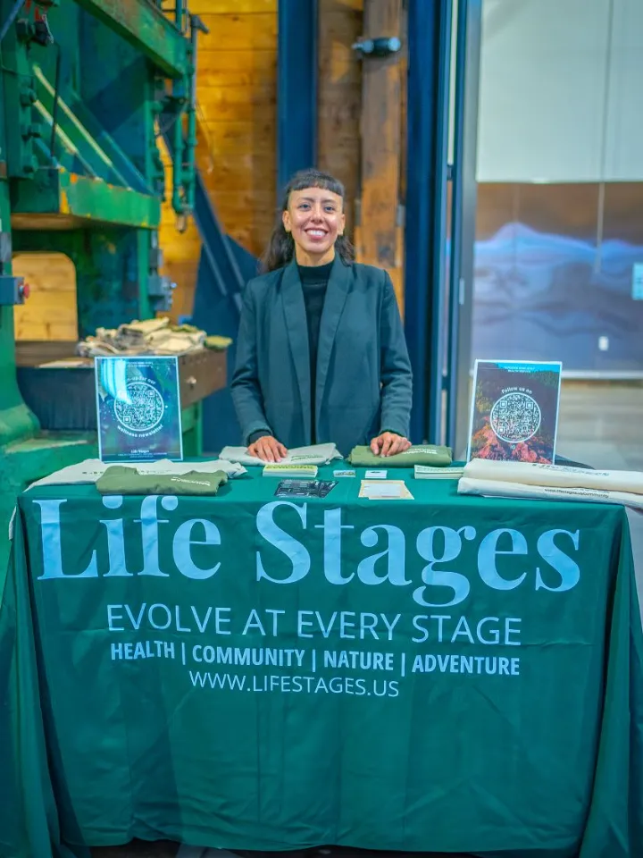Zulma at the Life Stages booth at Pitch Latino
