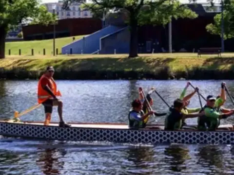 Dragon Boat Paddler for Southern Storm, Melbourne, Australia