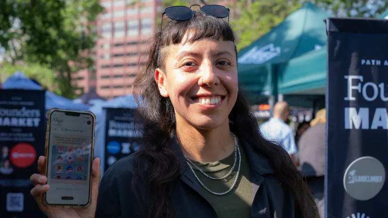 Zulma at a street fair